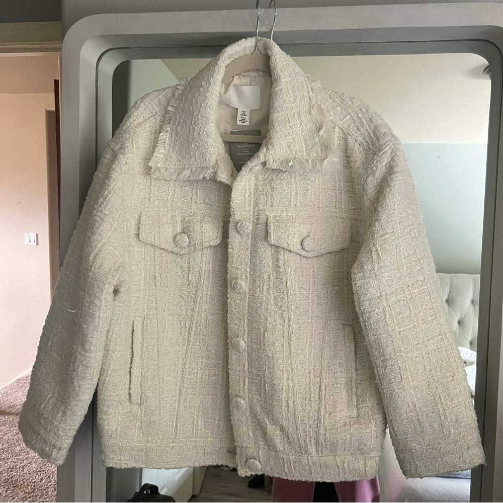 NWT H&M Cream Textured Jacket